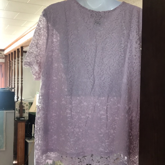 Liz Claiborne Lilac Lace Lined Dressy 👚 Shirt - Picture 2 of 9
